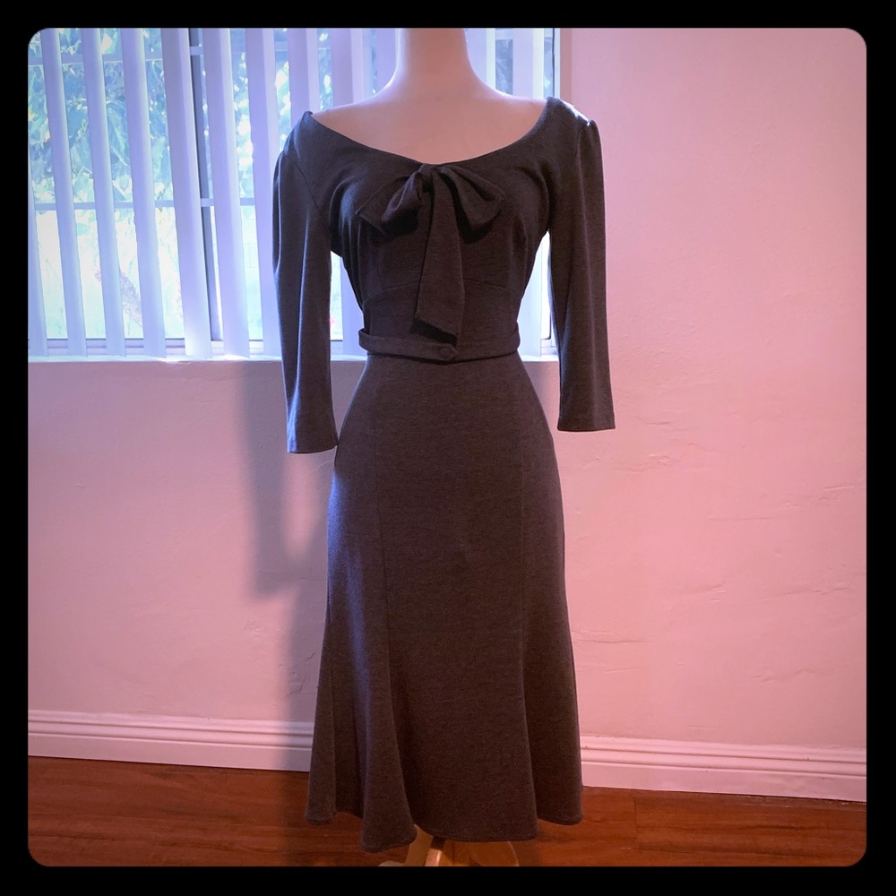 1950s Vintage Style Gray Stop Staring Dress Wiggle